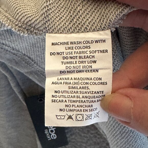 Bebe Sport Women’s 2X Hoodie‎ Sweatshirt Heather Gray Rhinestone Logo Athleisure - Picture 10 of 14